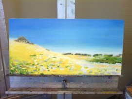 yellow hillside silver easel